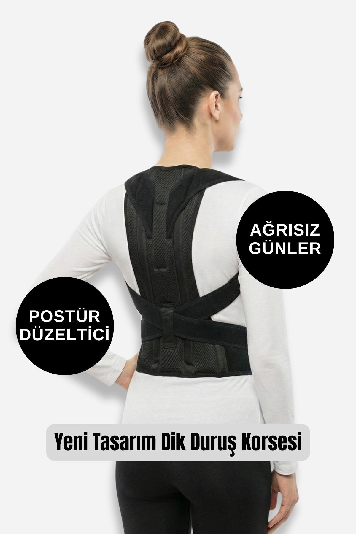 Kadın Erkek Kamburluk Bel Sırt Ağrısı Kifoz Giderici Dik Durmak Oturmak için Korse Dik Duruş Korsesi - Görsel 3